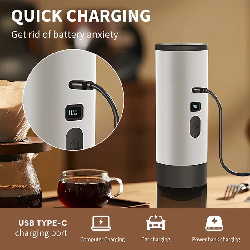 ماكينة قهوة كهربائية محمولة 7800mAh